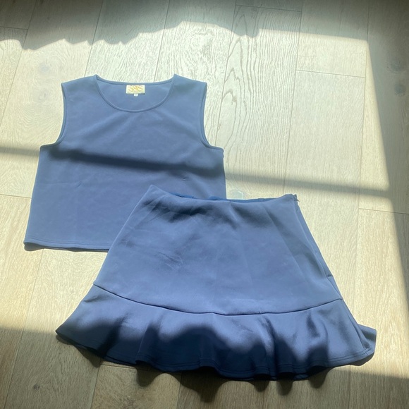 SSS The Label Dresses & Skirts - Elegant Blue Skater Skirt Set